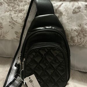 Caracol Quilted Black Sling Bag-BNWT